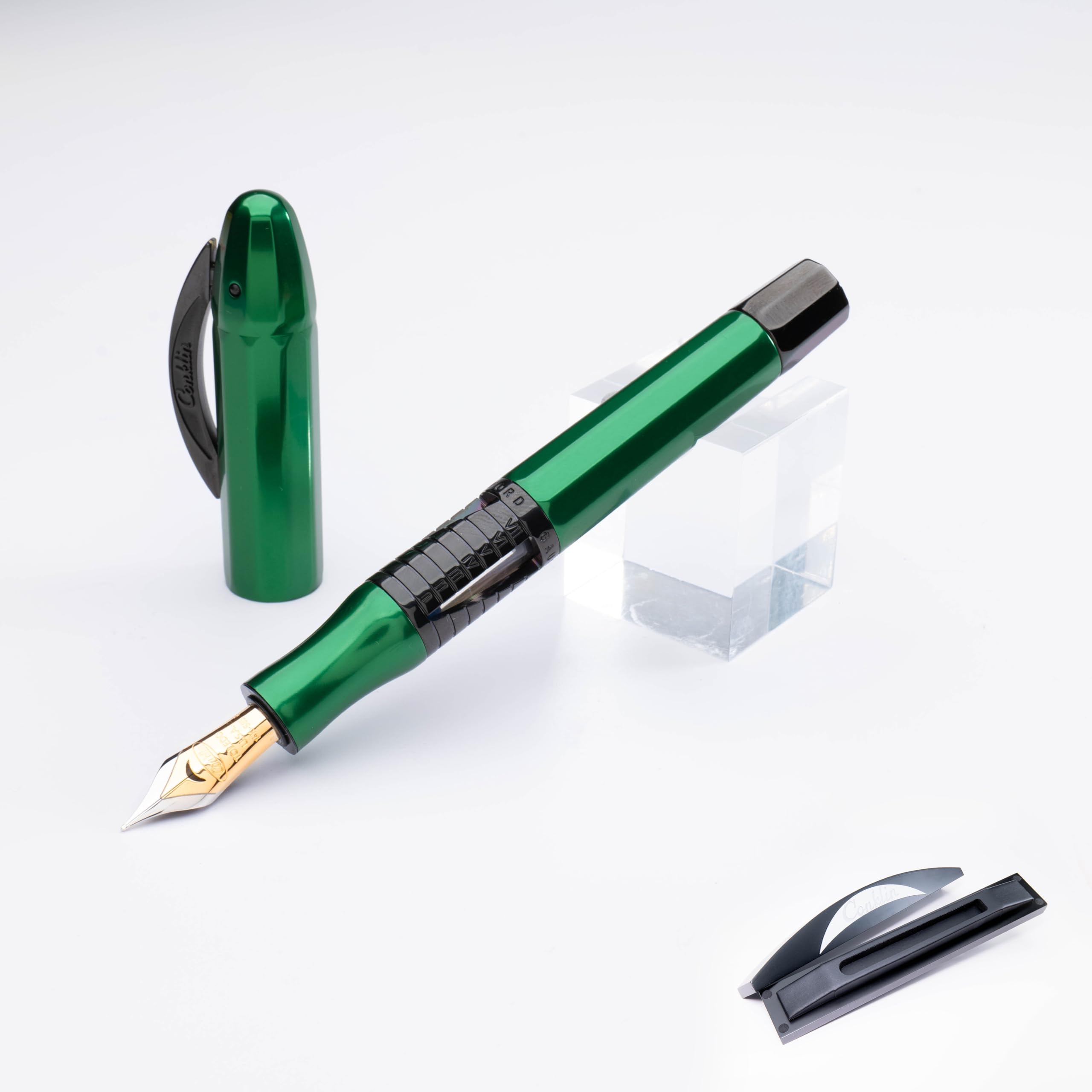 Conklin Nozac Classic 125 Anniversary Fountain Pen Limited Edition (Green/Black Trim) - 14K Fine Nib